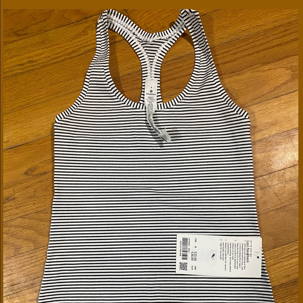 Lululemon crb tank white and black stripe 4